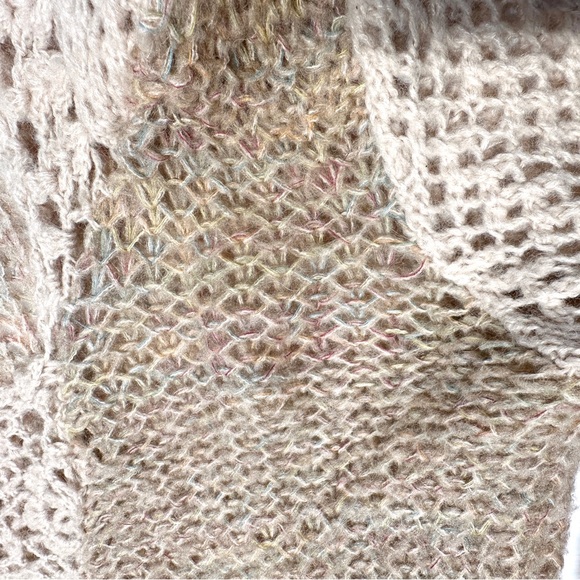 Free People Merci Hooded Wool Blend Crochet Tunic Sweater Size M Boho Festival - Picture 12 of 15